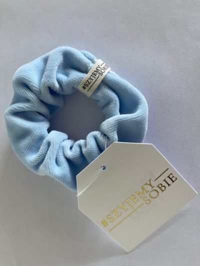 Welurowa gumka do włosów Blue