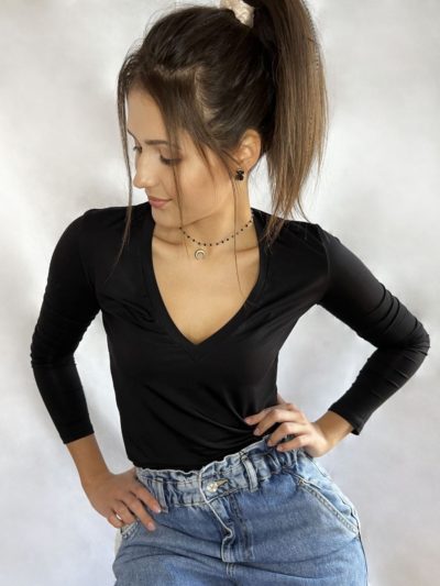 Bluzka longsleeve MADAME V - Black